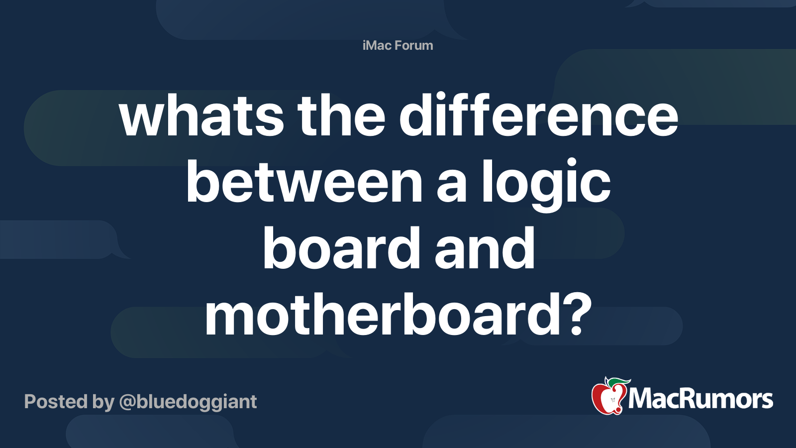 whats the difference between a logic board and motherboard? MacRumors