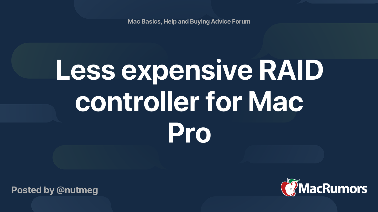 Less expensive RAID controller for Mac Pro MacRumors Forums