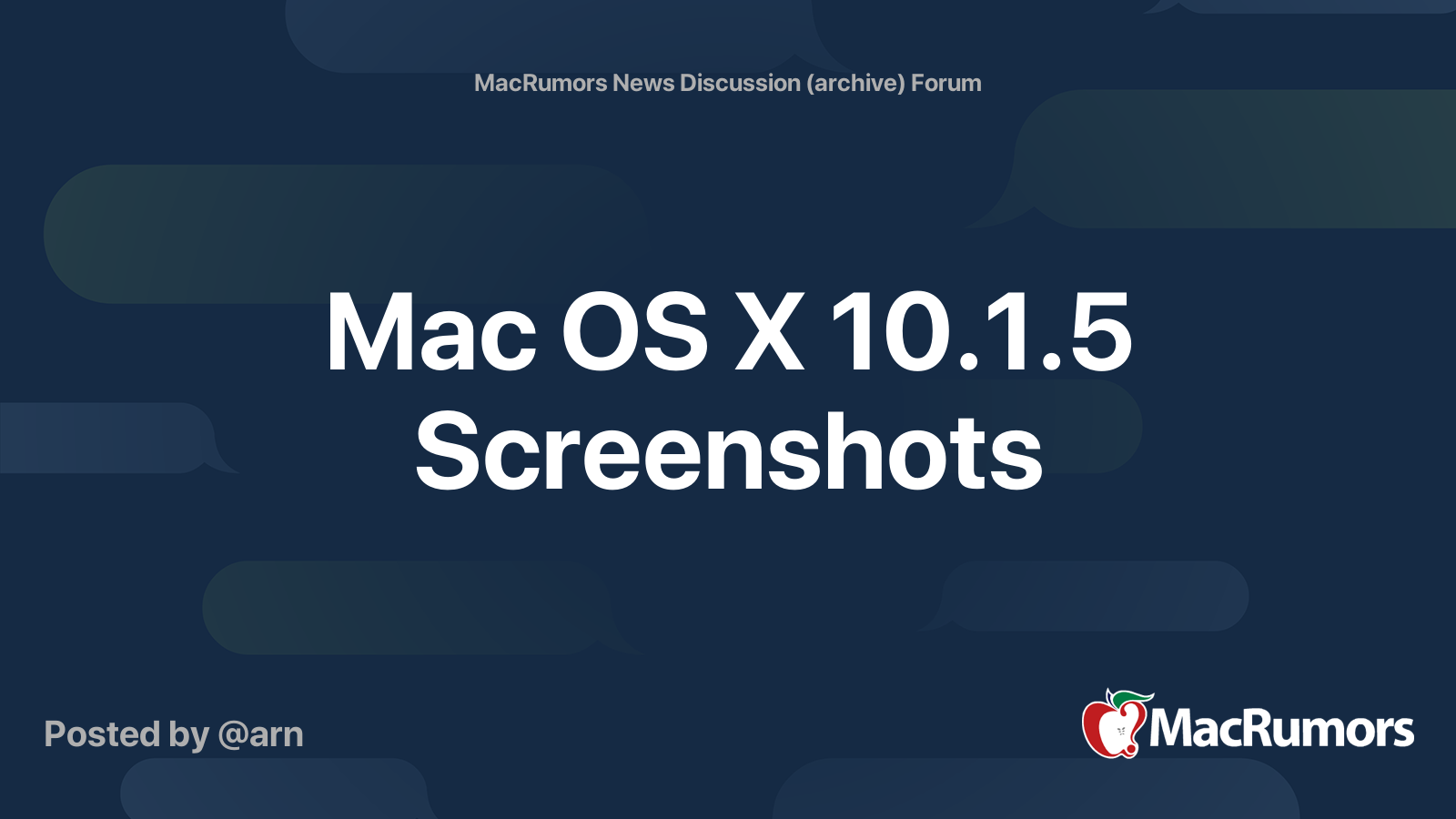 Mac OS X 10.1.5 Screenshots | MacRumors Forums