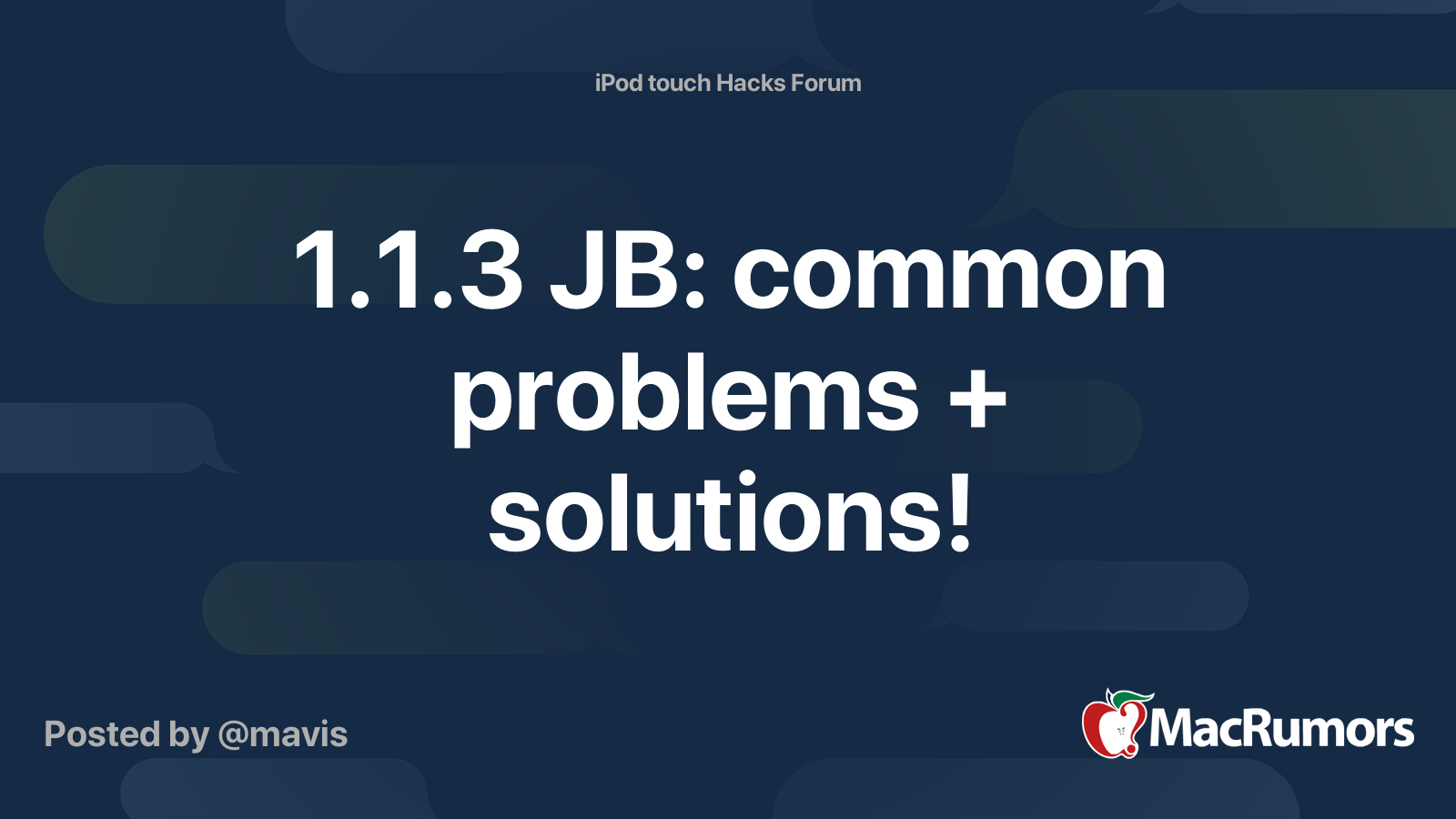 1 1 3 Jb Common Problems Solutions Macrumors Forums