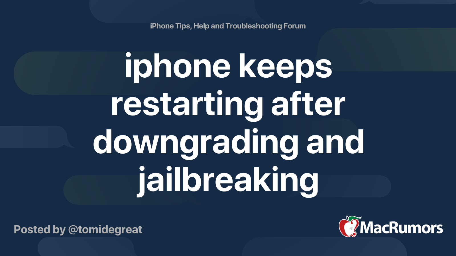 iphone keeps restarting after downgrading and jailbreaking | MacRumors