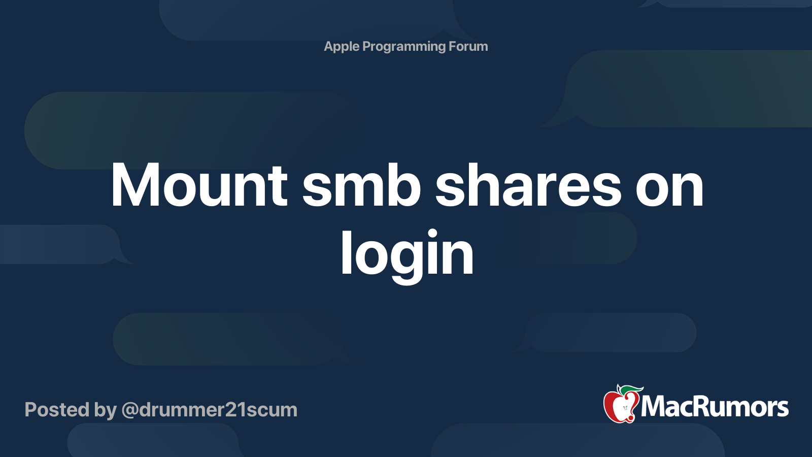 Mount Smb Shares On Login Macrumors Forums