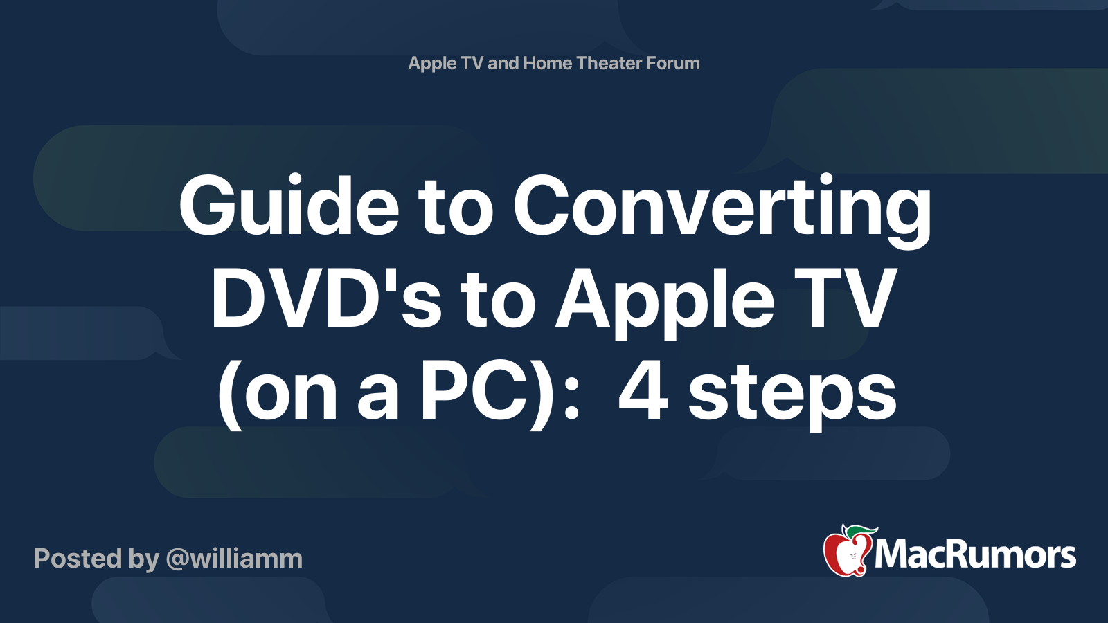 Guide To Converting Dvd S To Apple Tv On A Pc 4 Steps Macrumors Forums