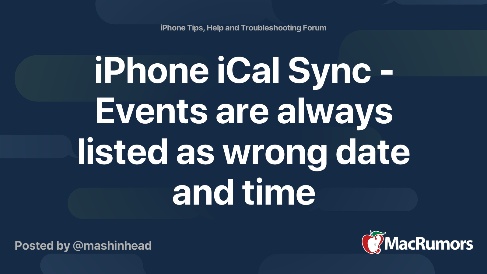 iPhone iCal Sync Events are always listed as wrong date and time