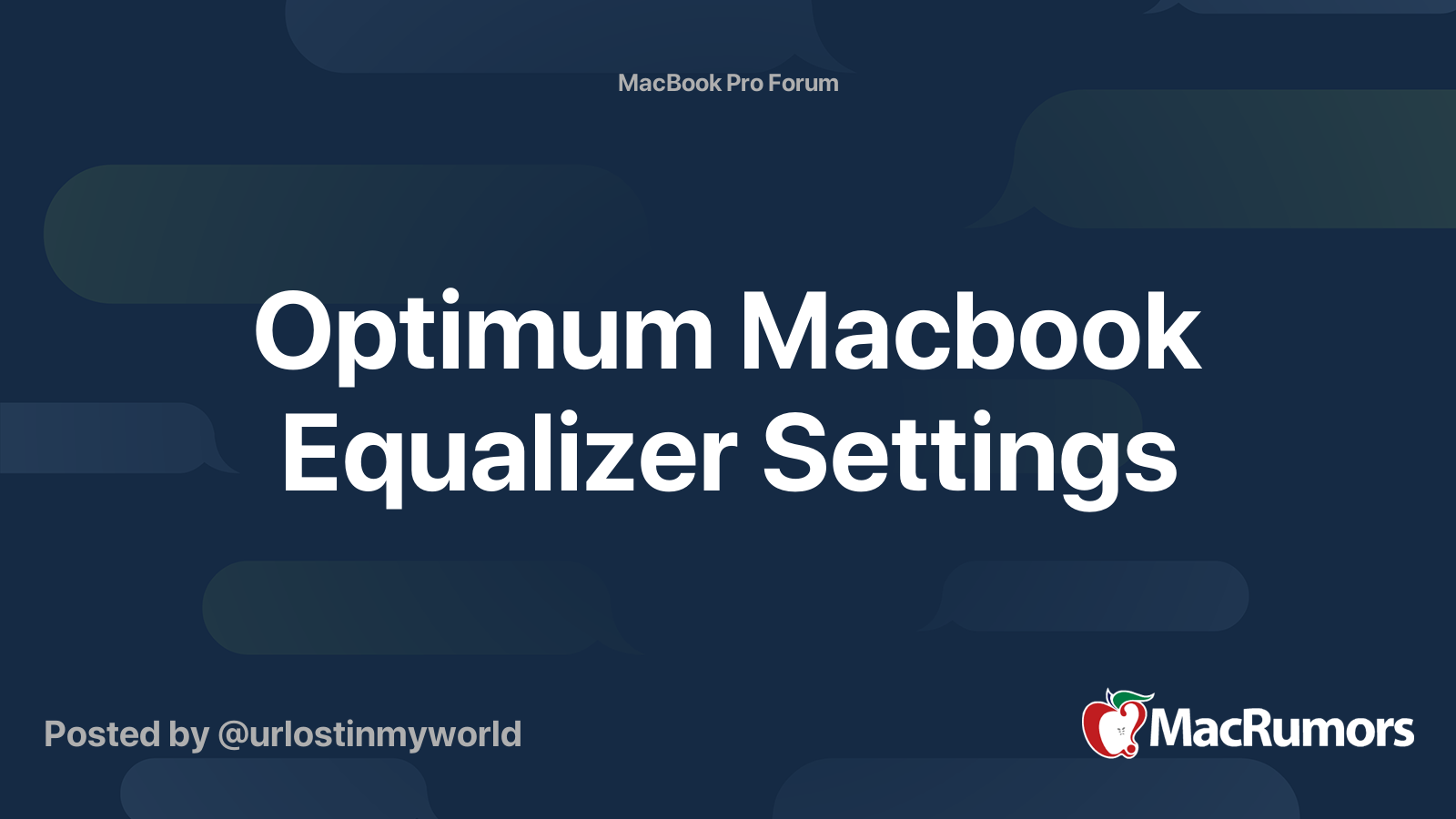 Optimum Macbook Equalizer Settings MacRumors Forums
