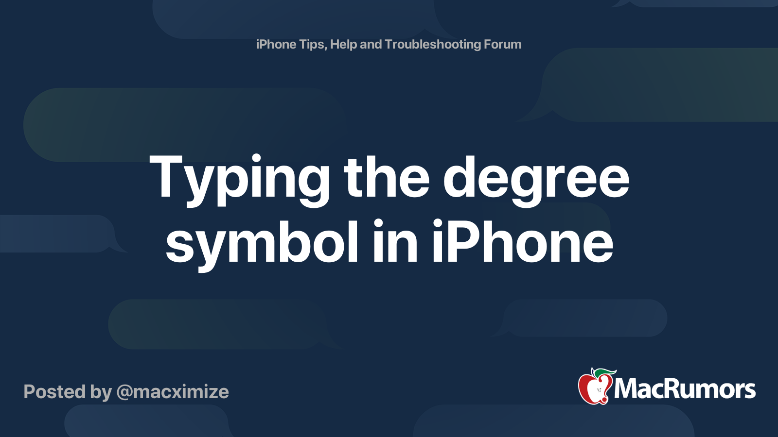 Typing The Degree Symbol In Iphone Macrumors Forums