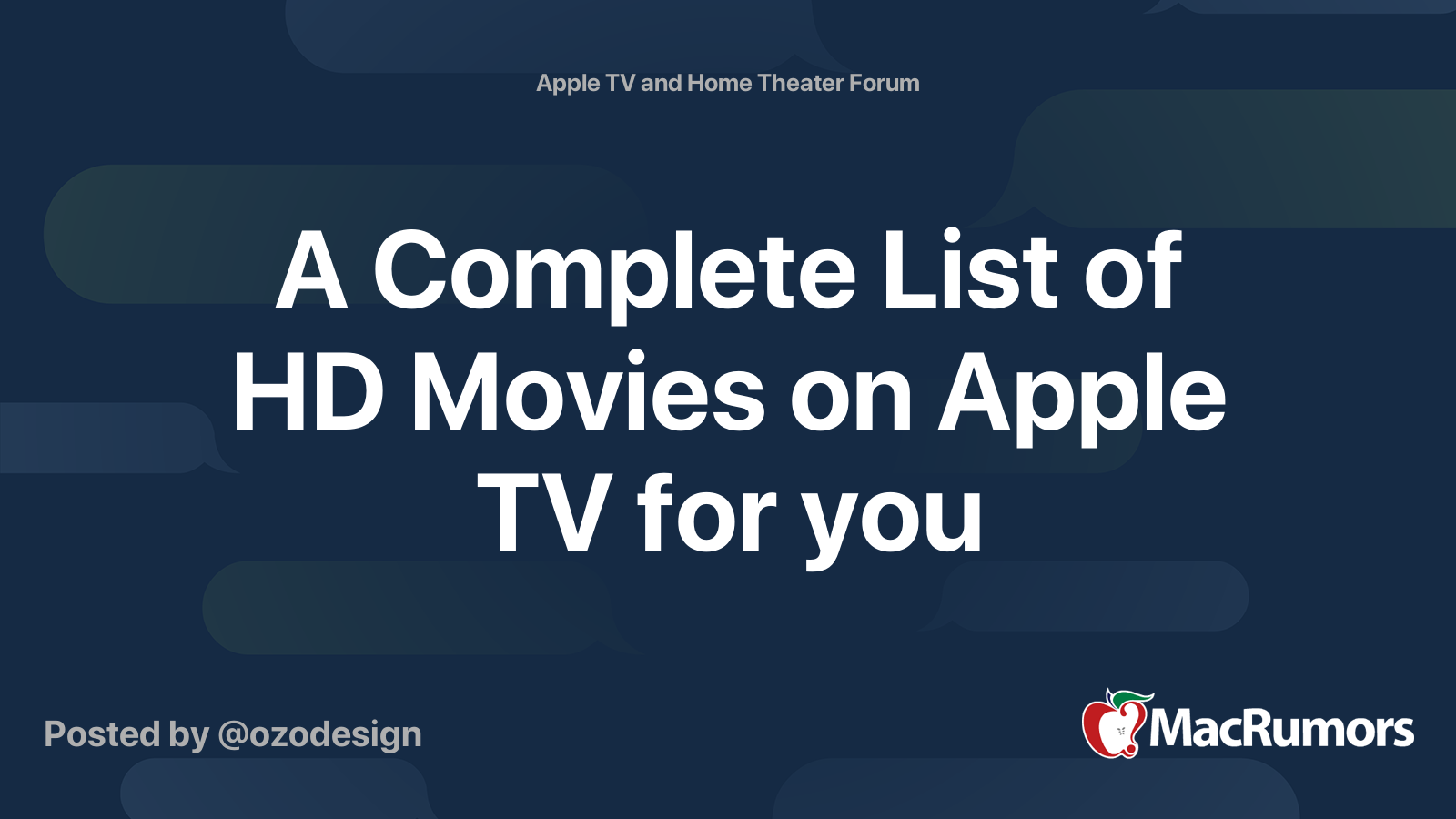 A Complete List of HD Movies on Apple TV for you MacRumors Forums