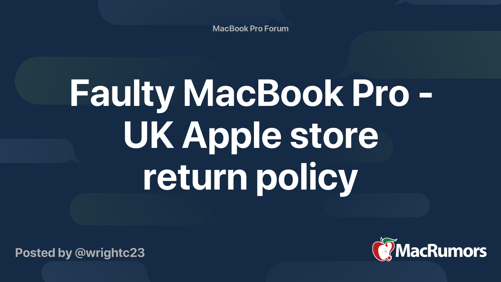 Faulty MacBook Pro UK Apple store return policy MacRumors Forums