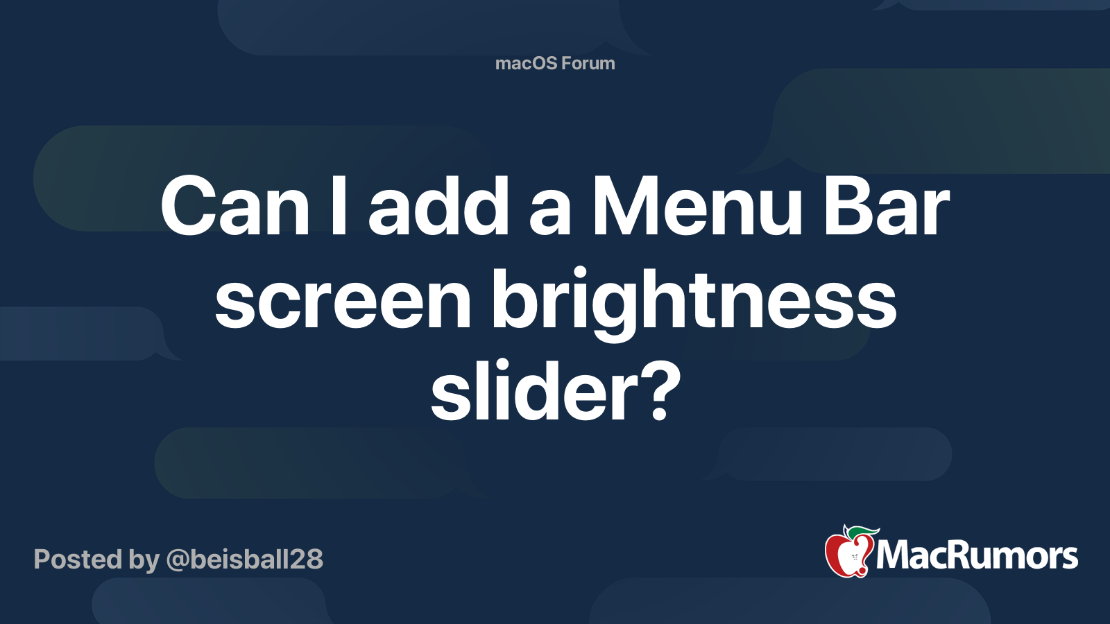 Can I Add A Menu Bar Screen Brightness Slider MacRumors Forums