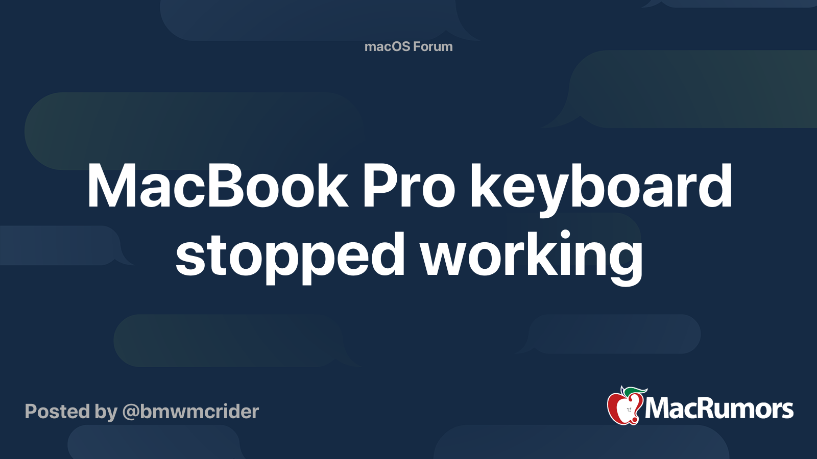 MacBook Pro keyboard stopped working MacRumors Forums