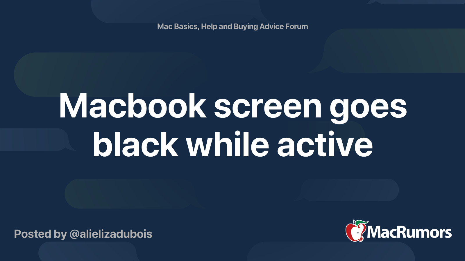 Macbook screen goes black while active MacRumors Forums