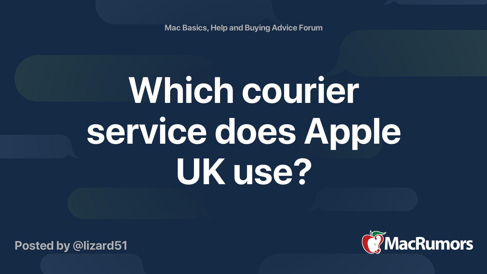 Which courier service does Apple UK use? MacRumors Forums