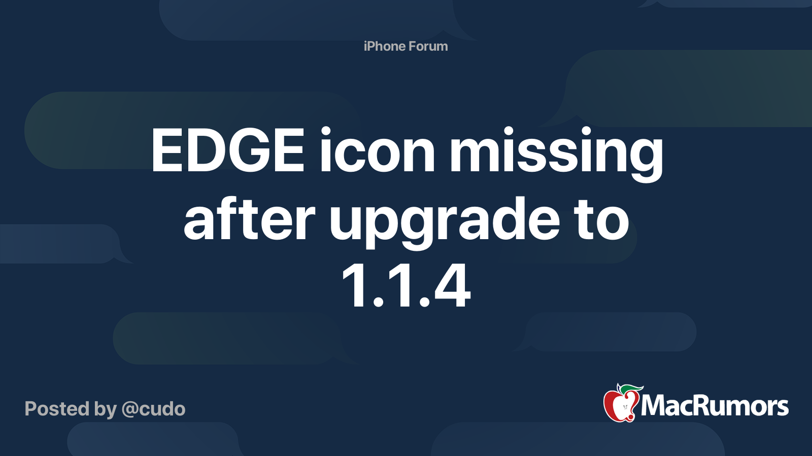 EDGE icon missing after upgrade to 1.1.4 | MacRumors Forums