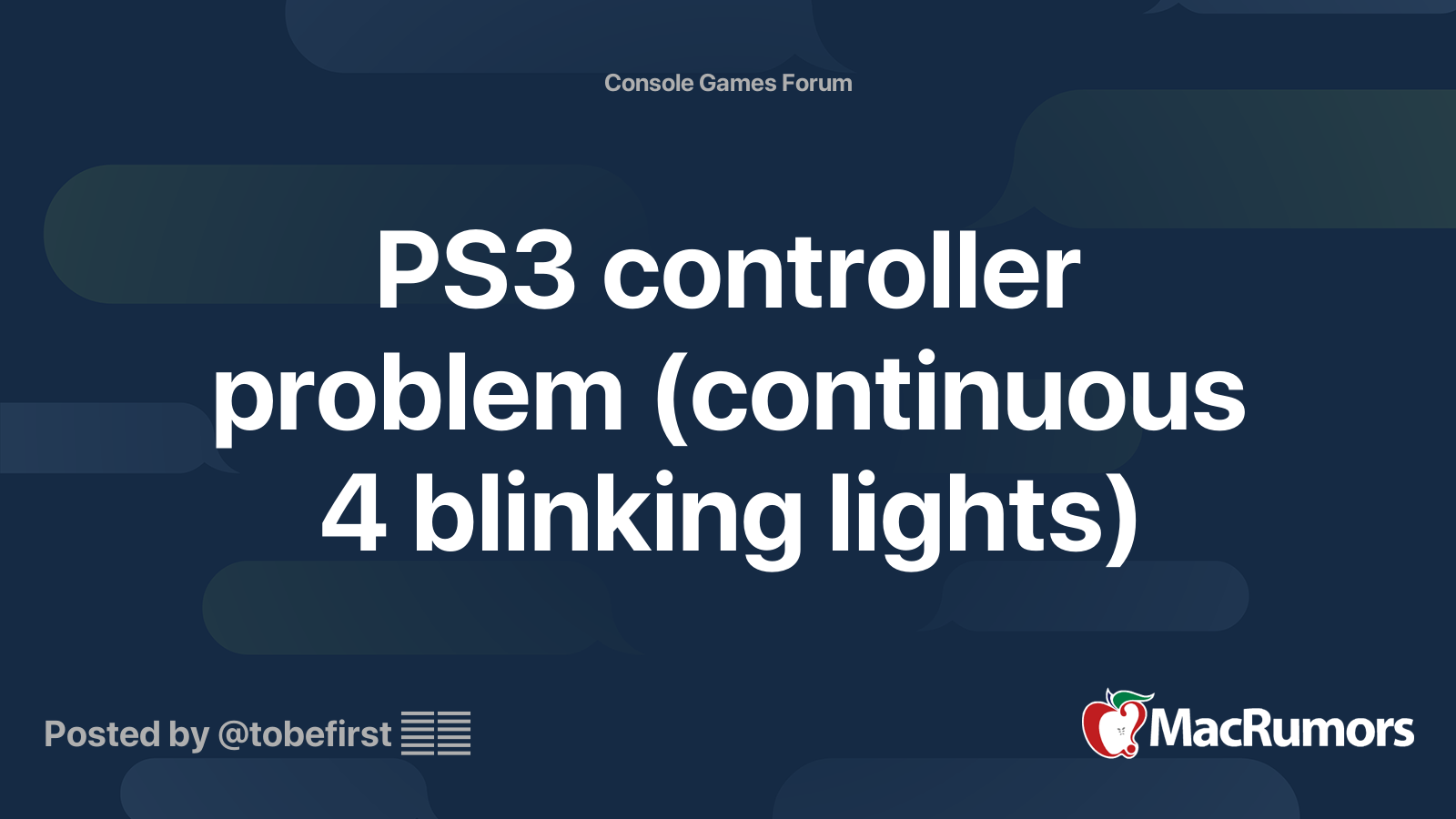 Ps3 Controller Problem Continuous 4 Blinking Lights Macrumors Forums