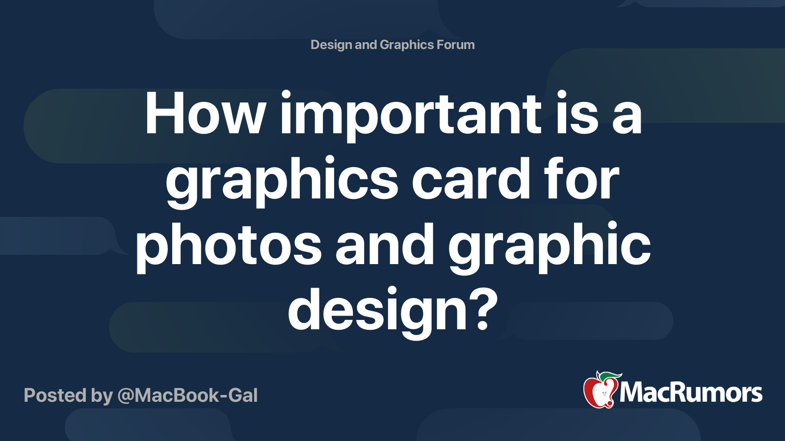 How important is a graphics card for photos and graphic design ...