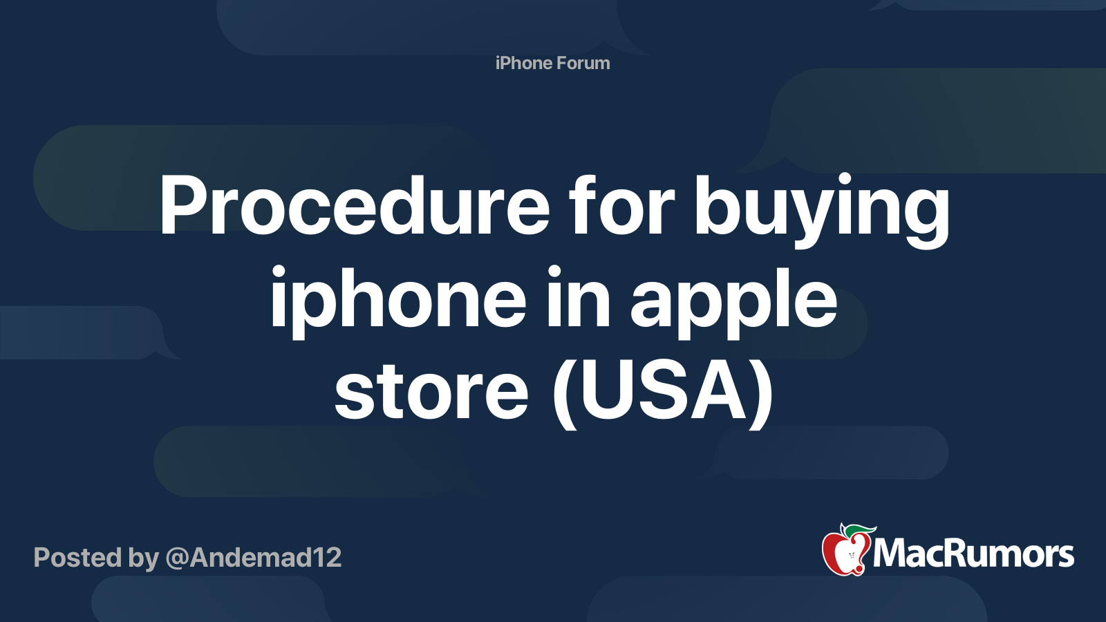 Procedure for buying iphone in apple store (USA) MacRumors Forums