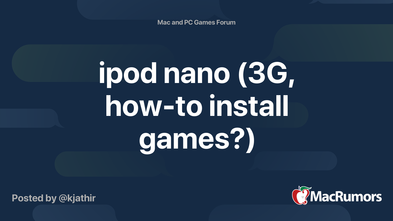 ipod nano (3G, how-to install games?) | MacRumors Forums