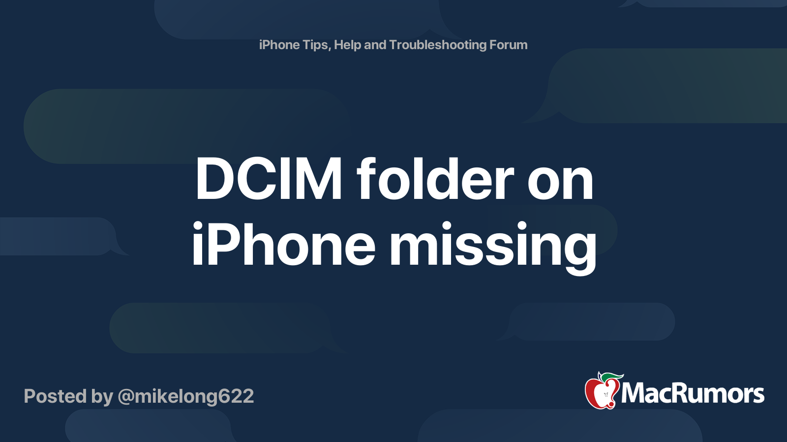 DCIM folder on iPhone missing MacRumors Forums