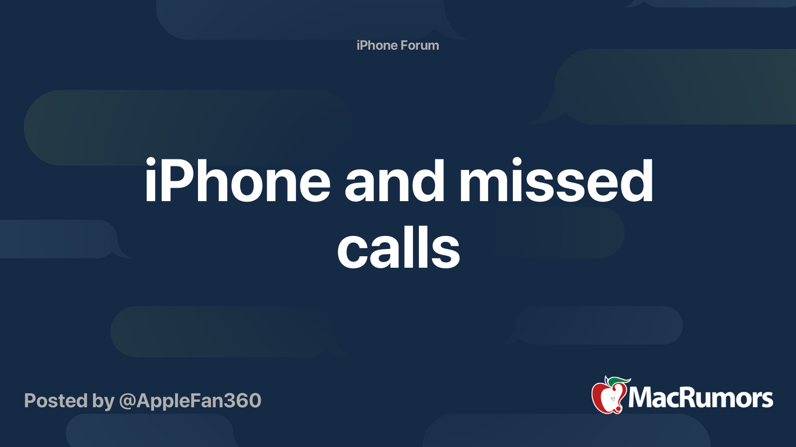 iPhone and missed calls | MacRumors Forums