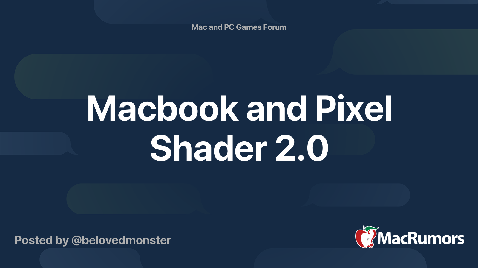 Macbook and Pixel Shader 2.0 | MacRumors Forums