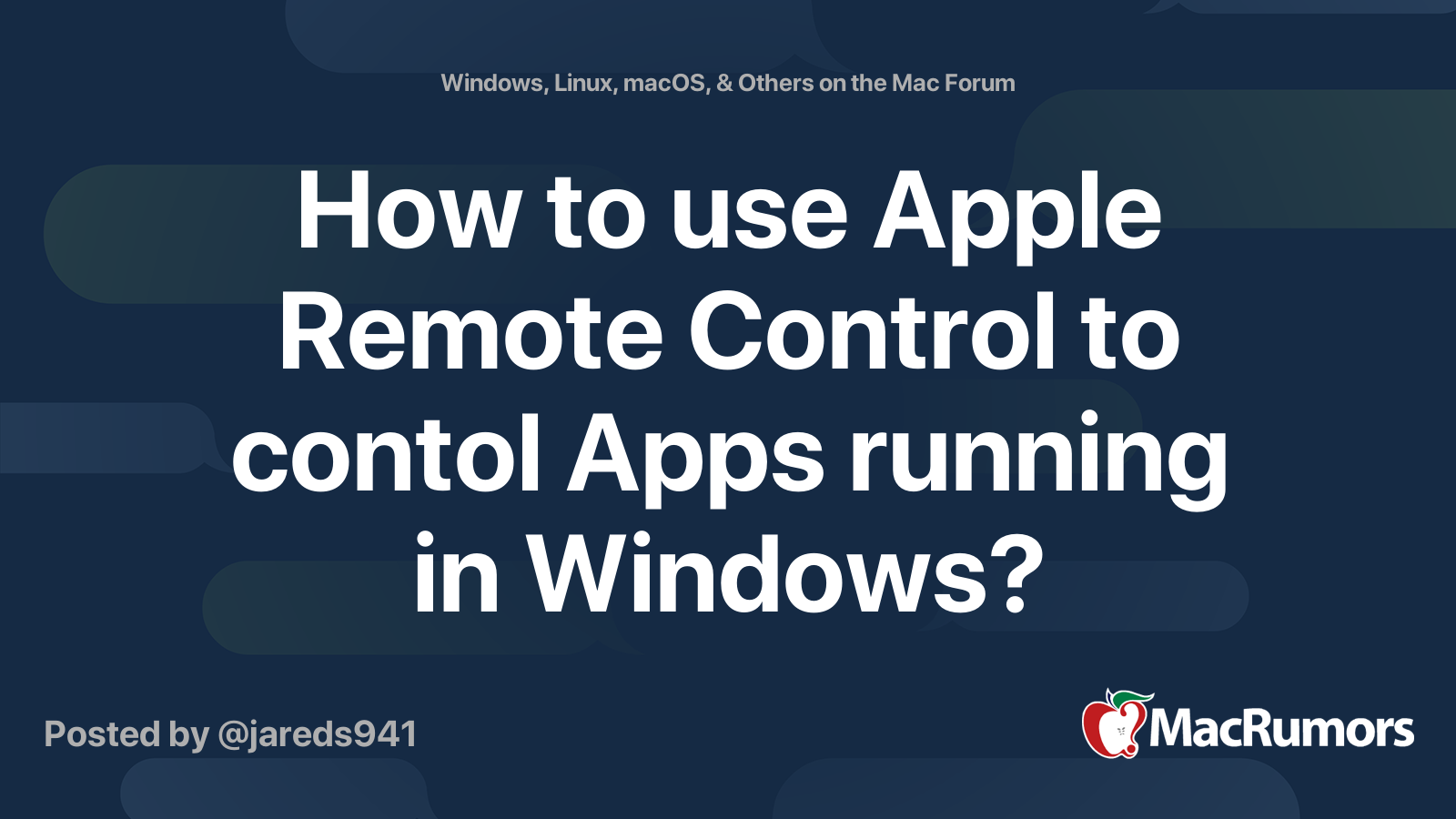 How to use Apple Remote Control to contol Apps running in Windows
