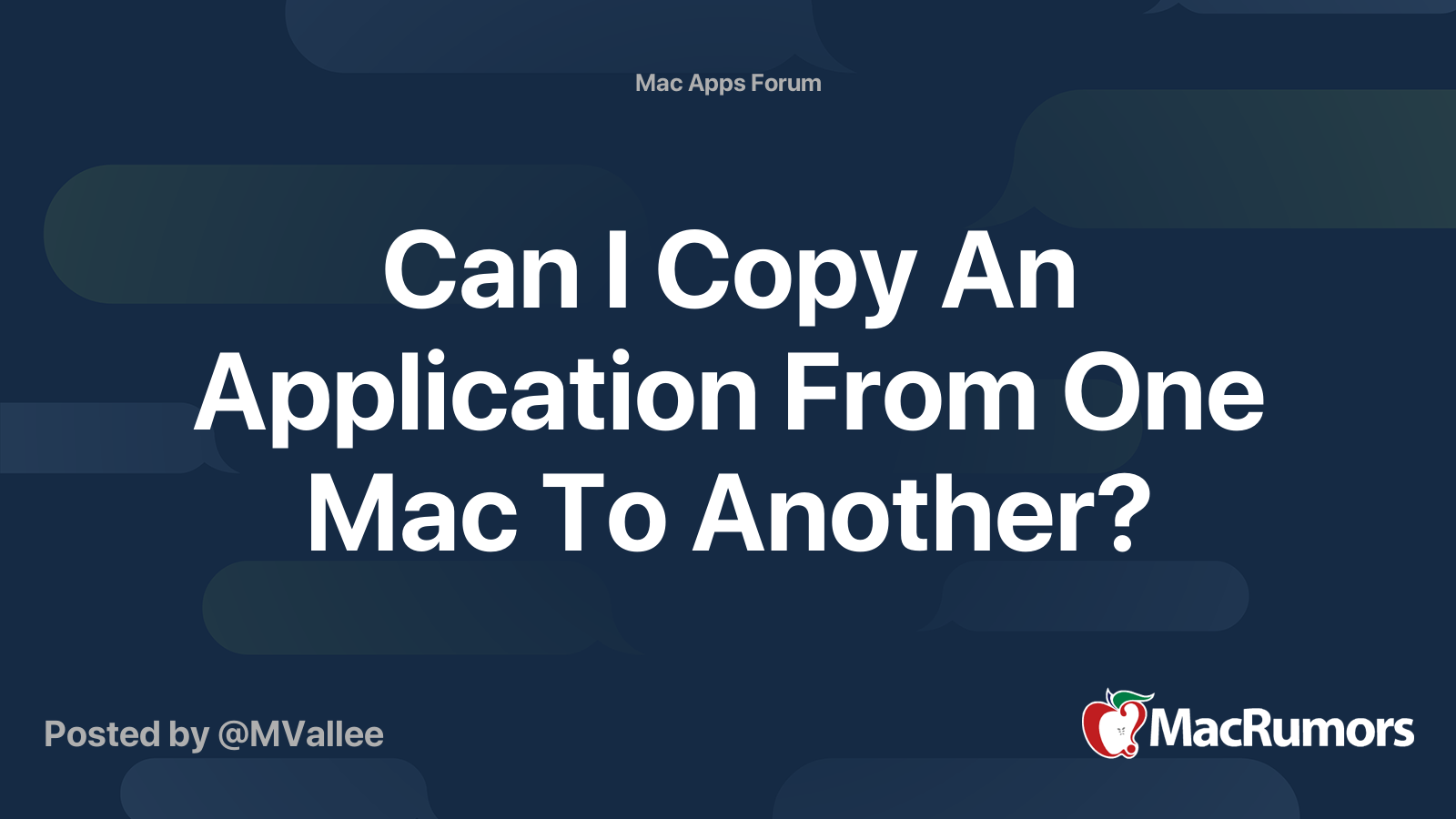 Can I Copy An Application From One Mac To Another MacRumors Forums