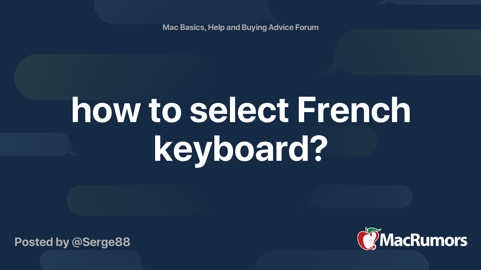 how to select French keyboard? MacRumors Forums