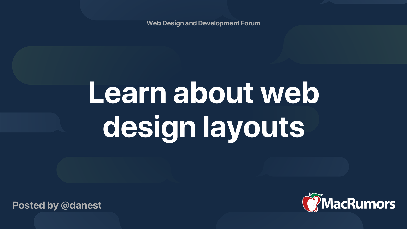 Learn about web design layouts | MacRumors Forums