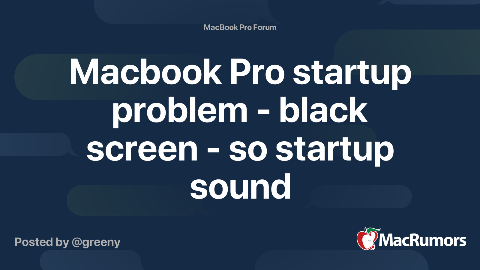 Macbook Pro startup problem black screen so startup sound