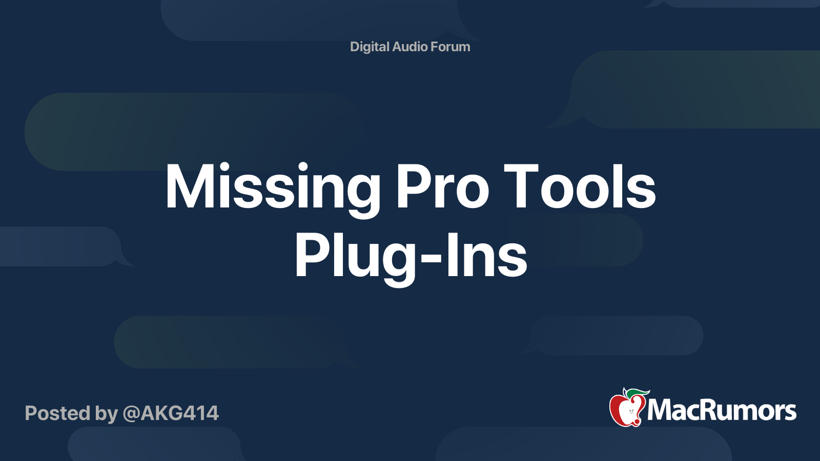 Missing Pro Tools PlugIns MacRumors Forums