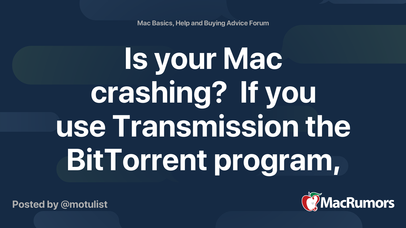 torrent clients crashing mac