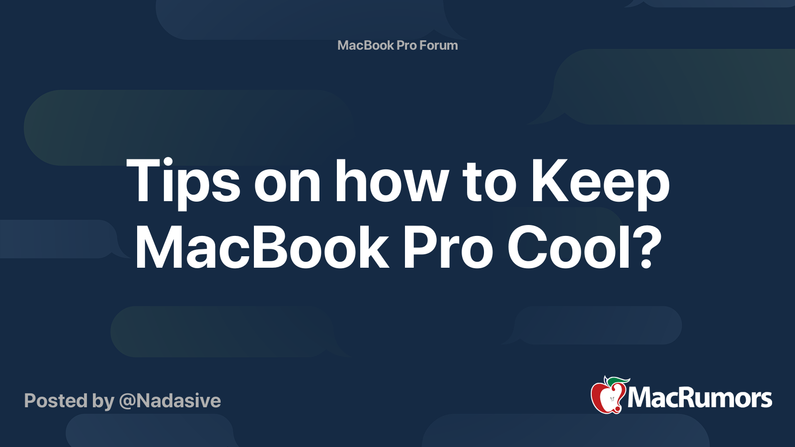 Tips on how to Keep MacBook Pro Cool? MacRumors Forums