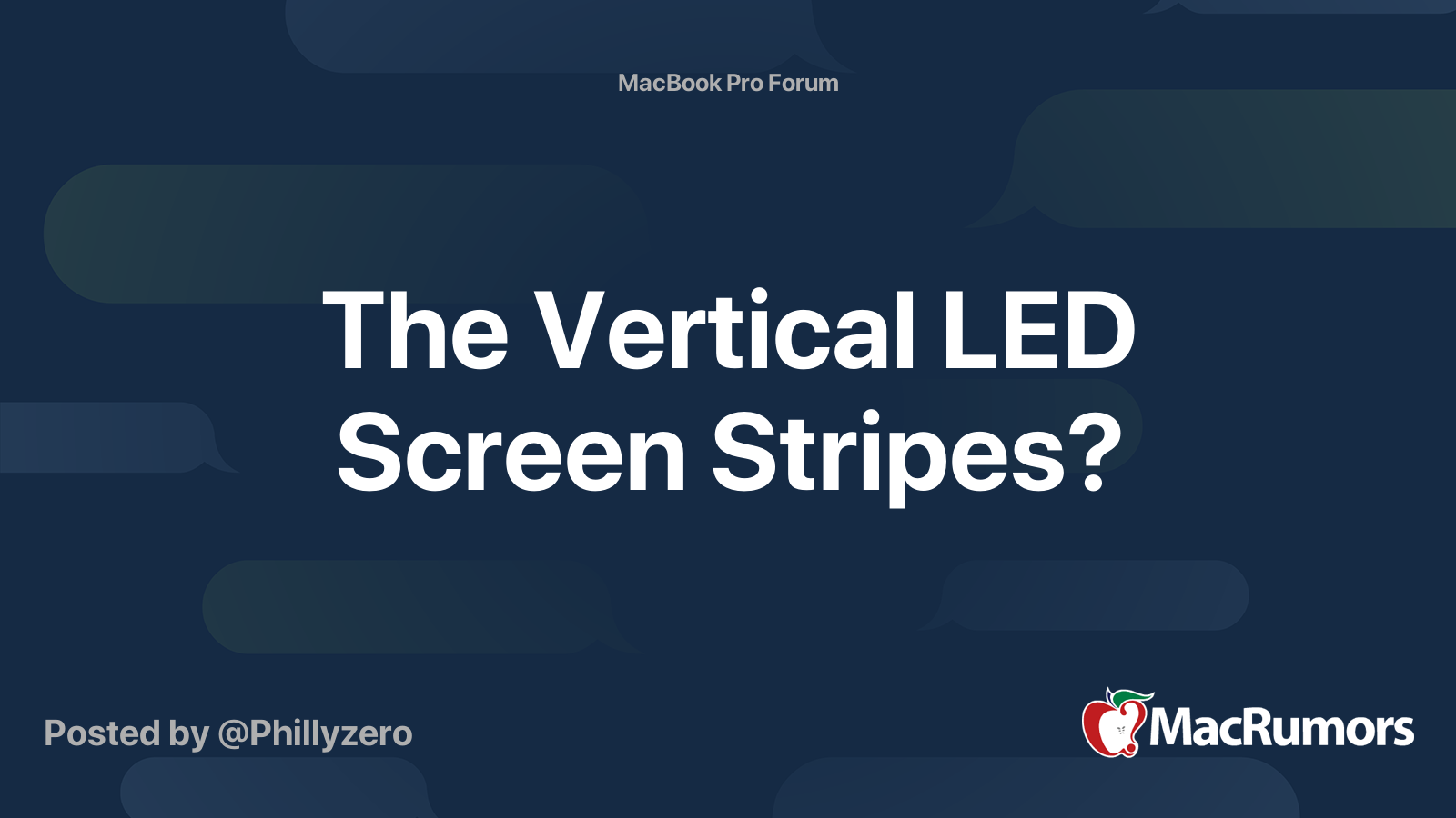 The Vertical LED Screen Stripes? | MacRumors Forums