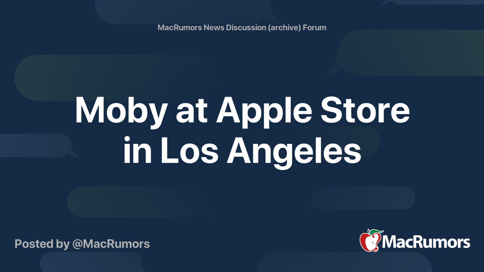 Moby at Apple Store in Los Angeles | MacRumors Forums