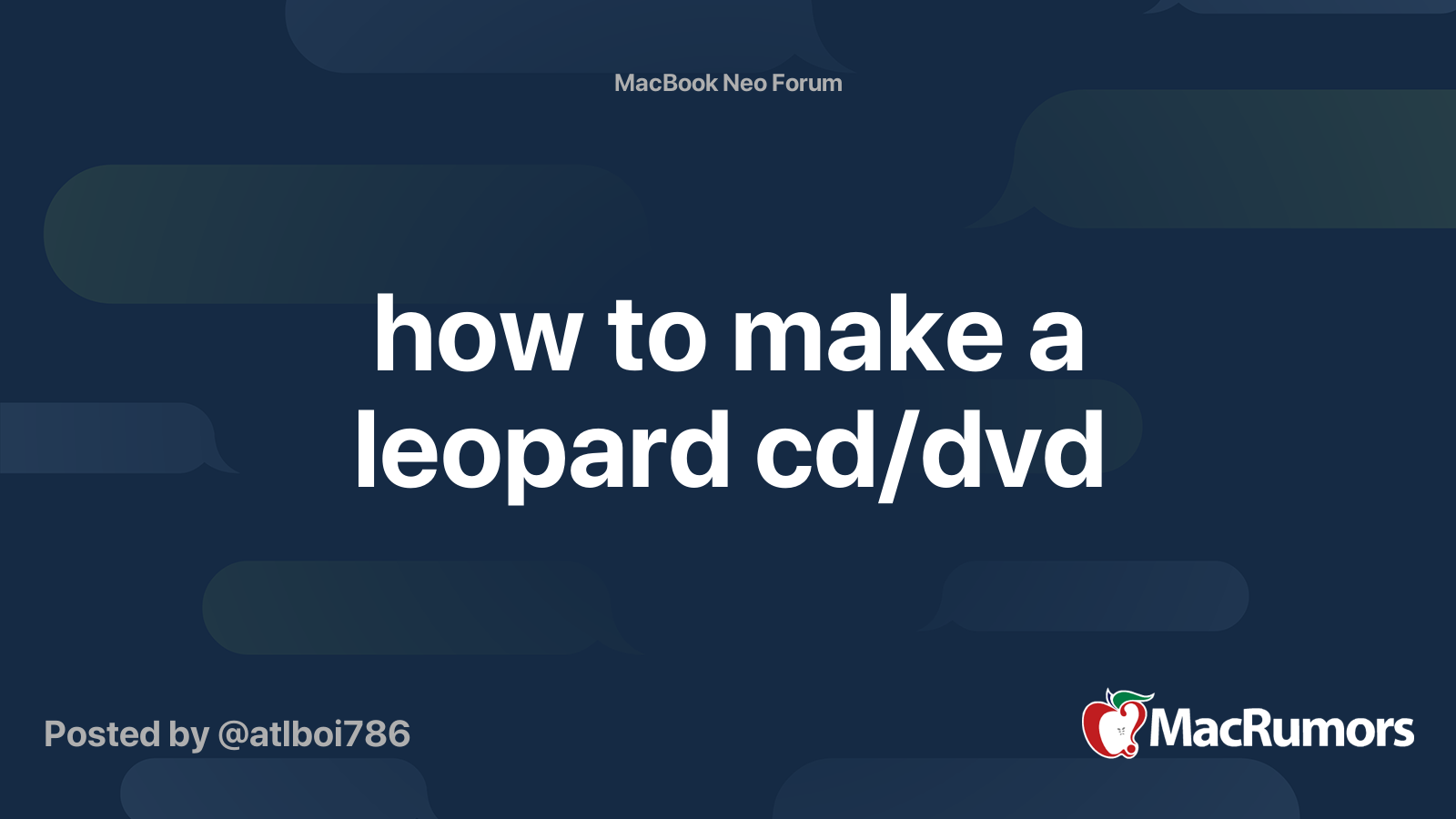 how to make a leopard cd/dvd | MacRumors Forums
