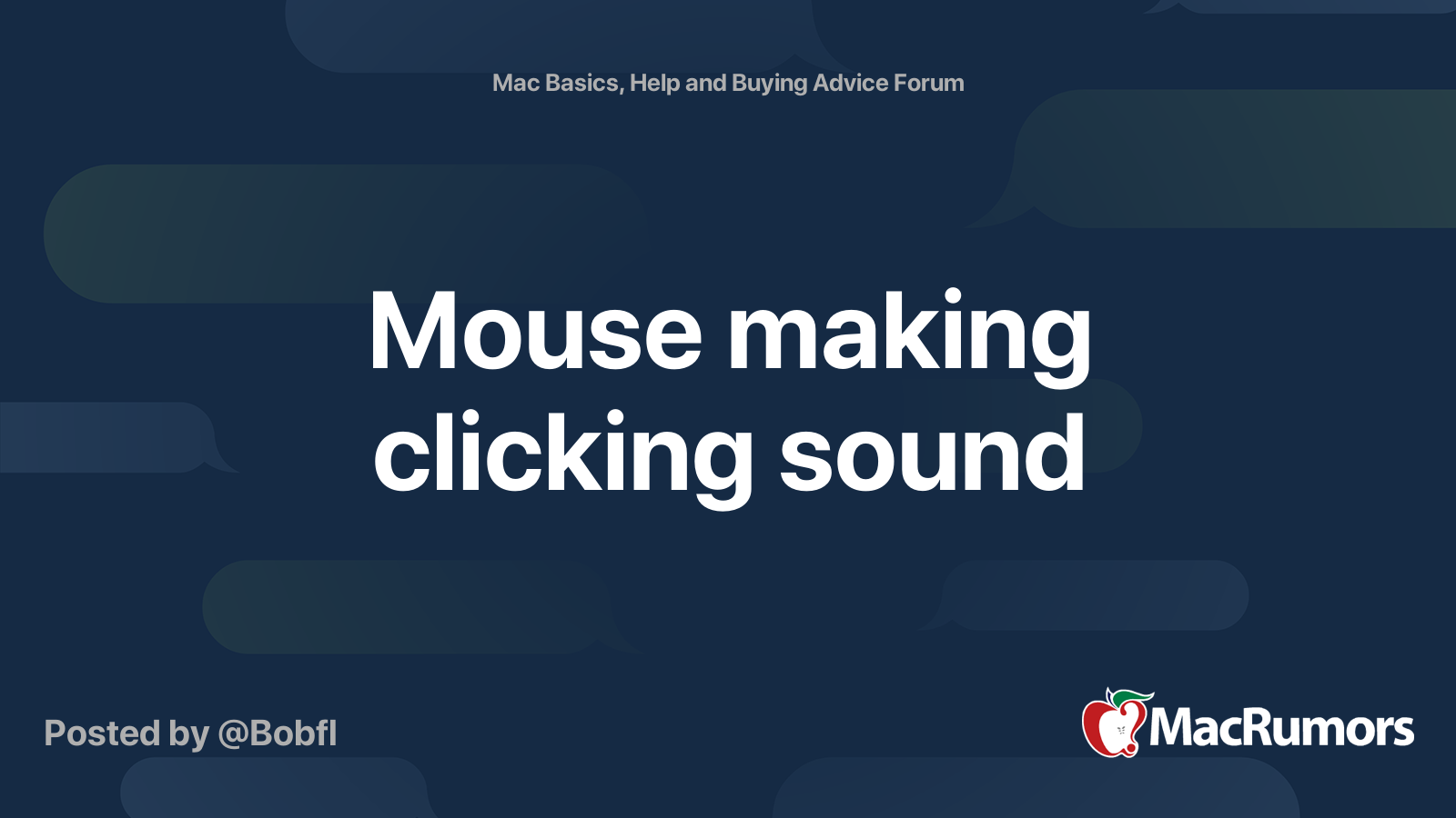 Mouse making clicking sound MacRumors Forums