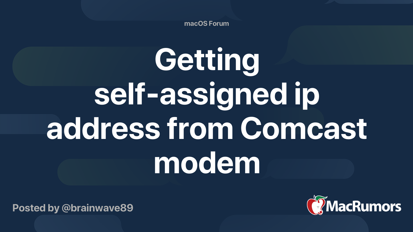 comcast modem default ip address