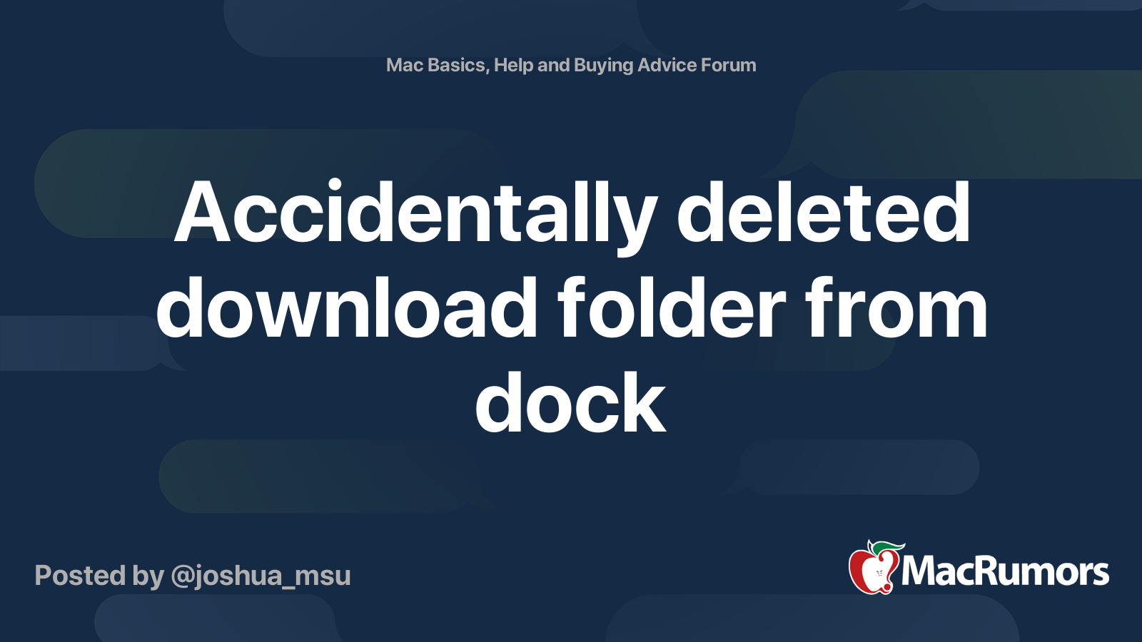 Accidentally deleted download folder from dock | MacRumors Forums