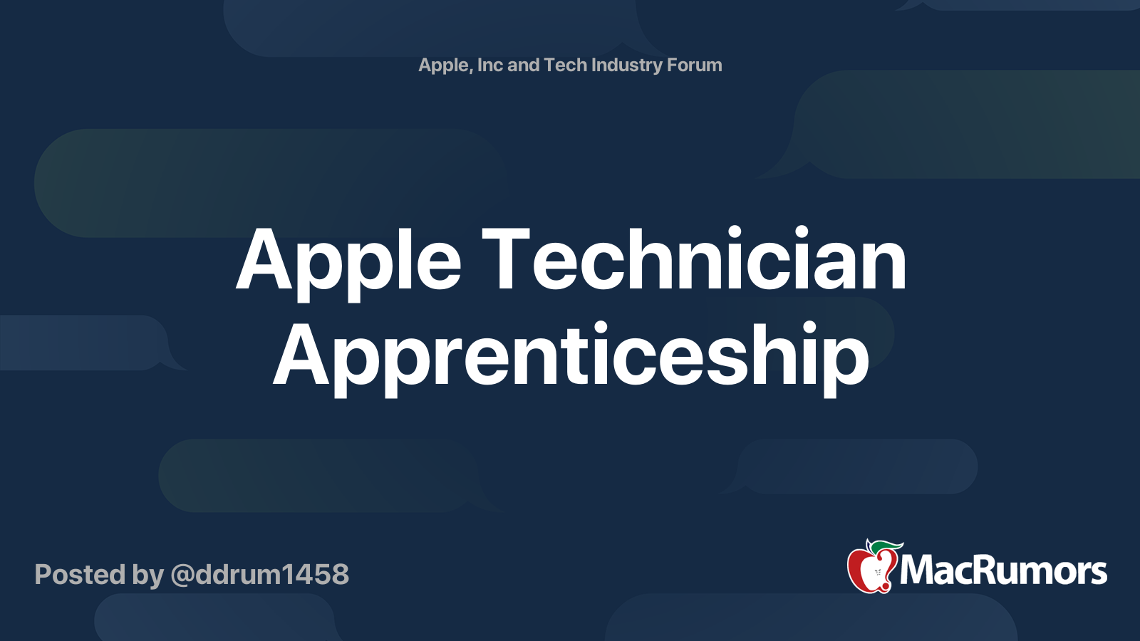 Apple Technician Apprenticeship MacRumors Forums
