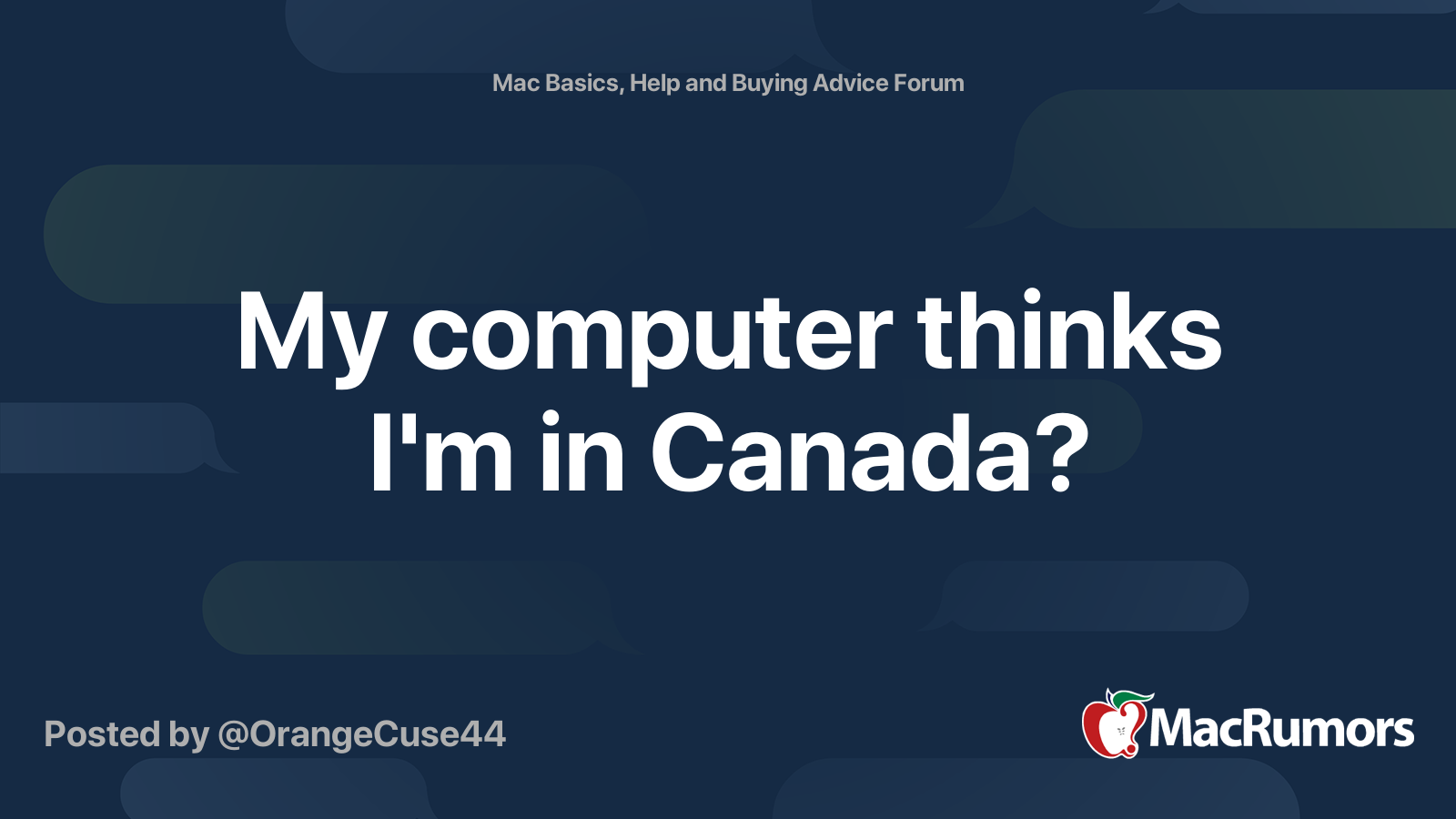 Why does my computer think I am in Canada?