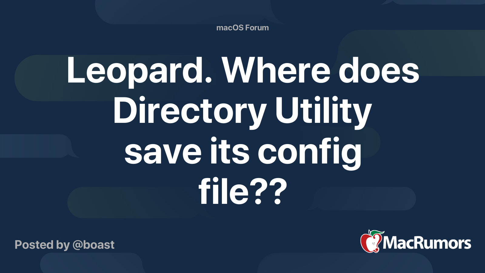 Leopard Where Does Directory Utility Save Its Config File 