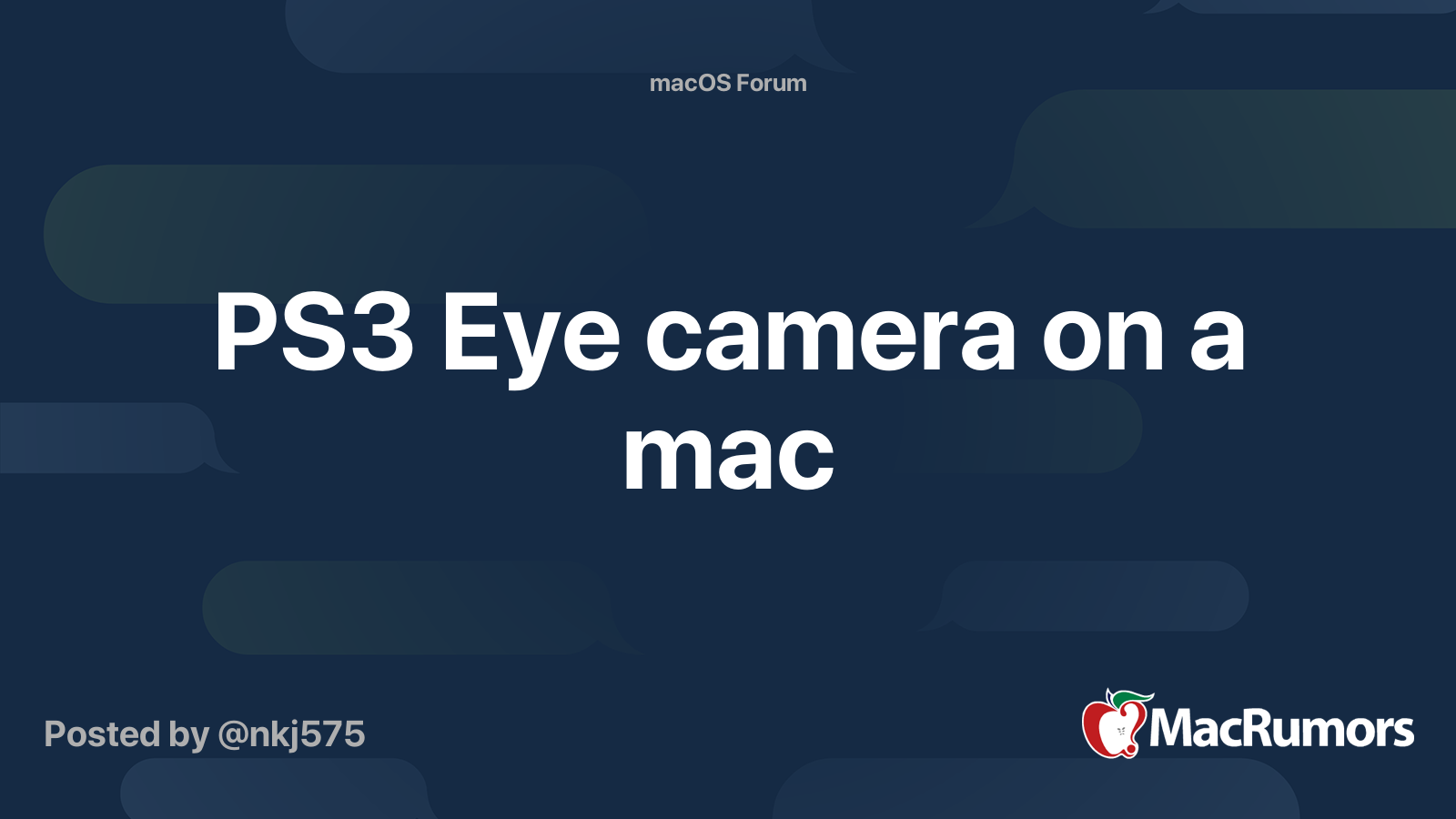 Versnel Specifiek Brandweerman PS3 Eye camera on a mac | MacRumors Forums