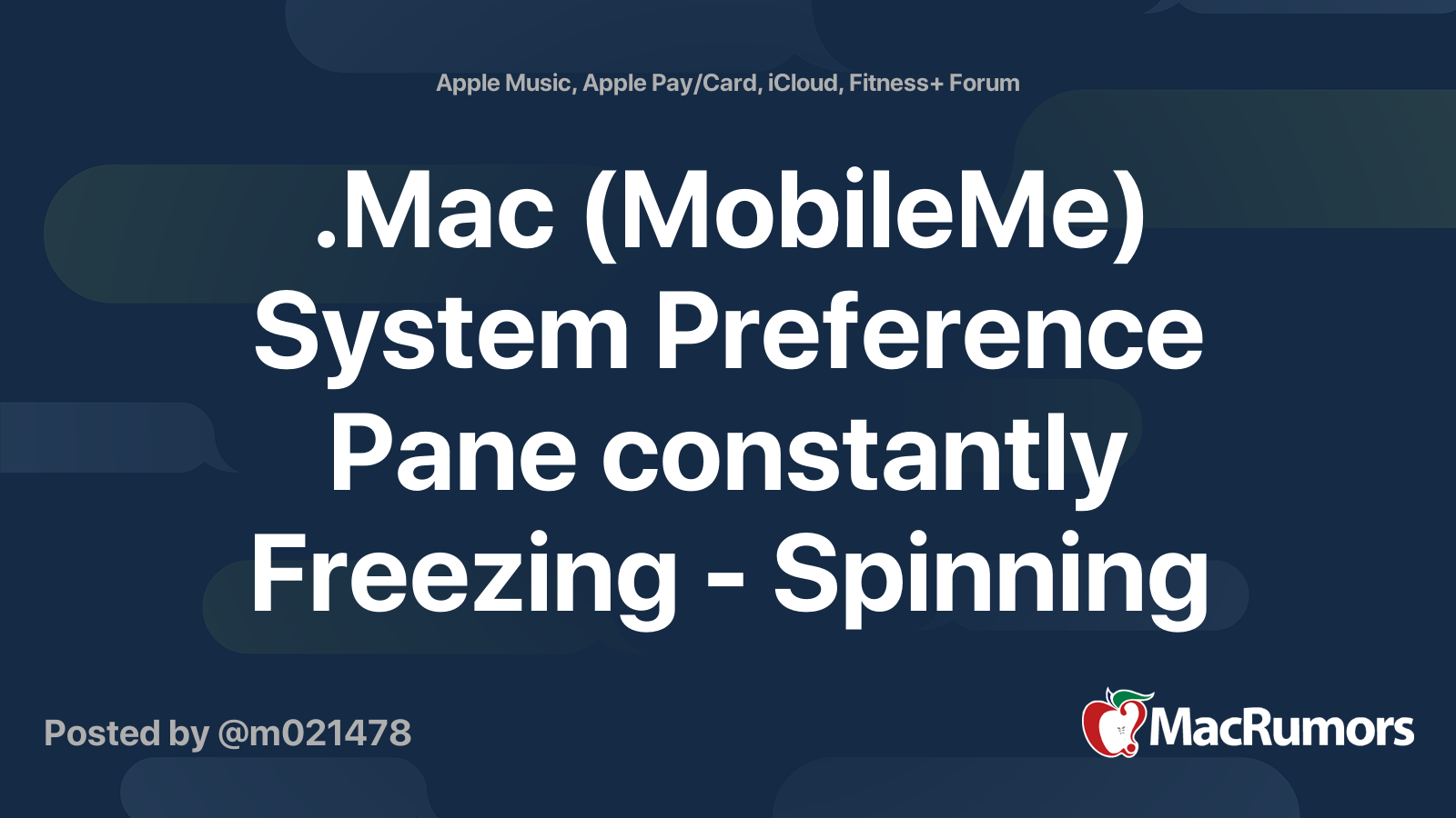 .Mac (MobileMe) System Preference Pane constantly Freezing Spinning