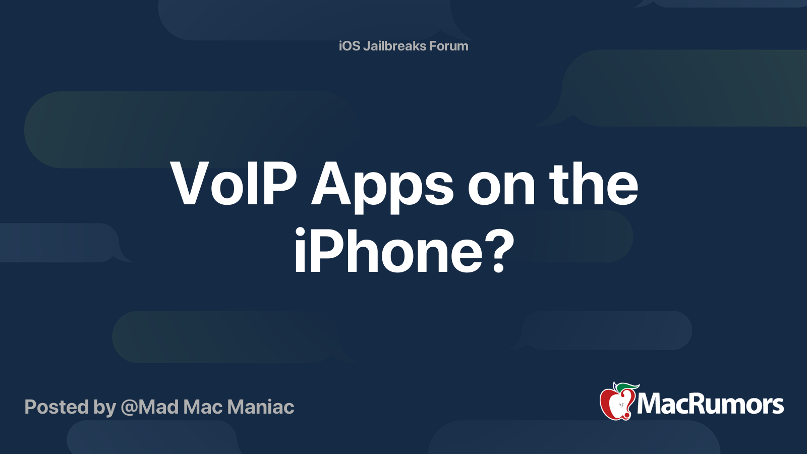 VoIP Apps on the iPhone? MacRumors Forums