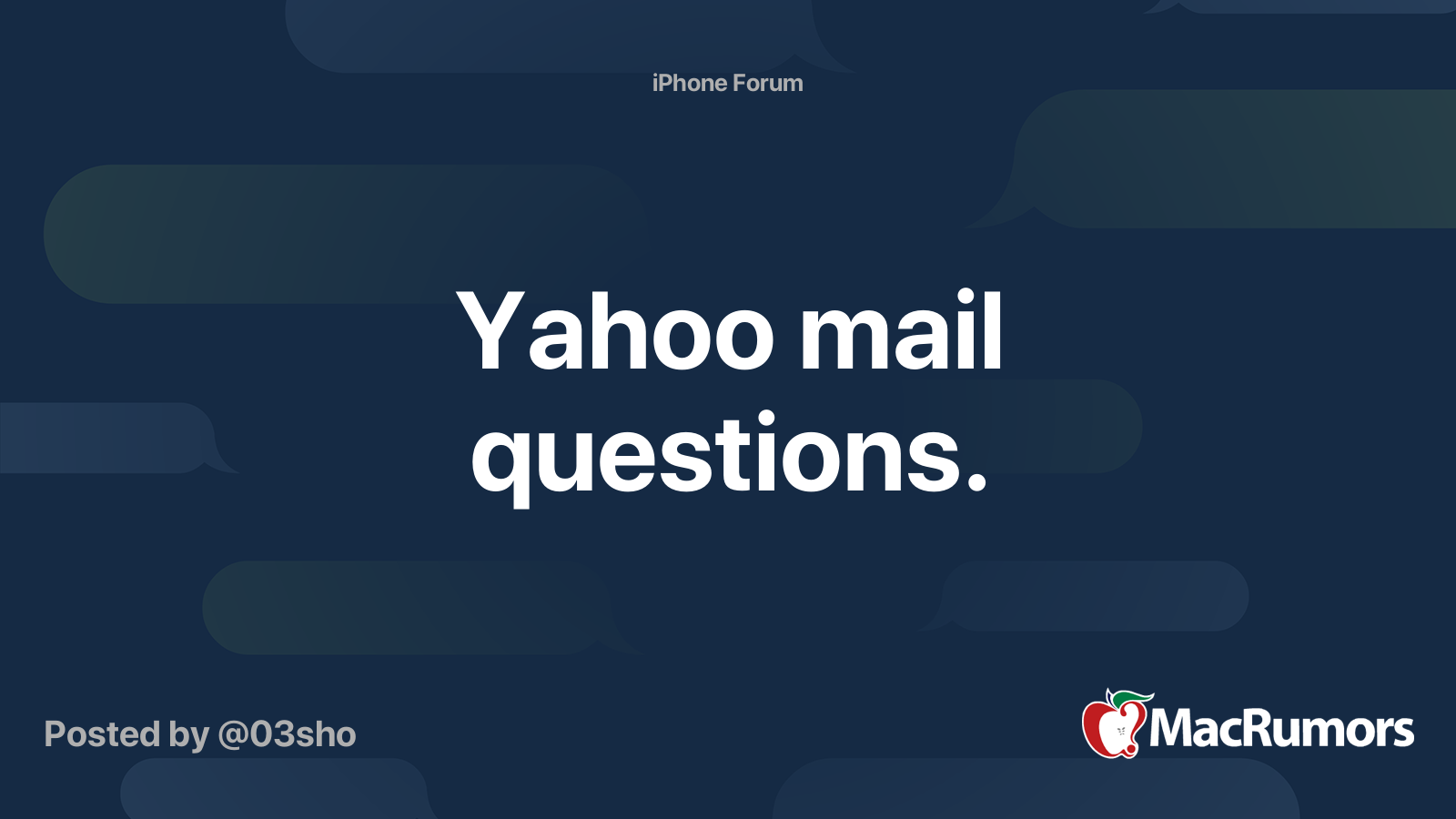 Yahoo mail questions. MacRumors Forums
