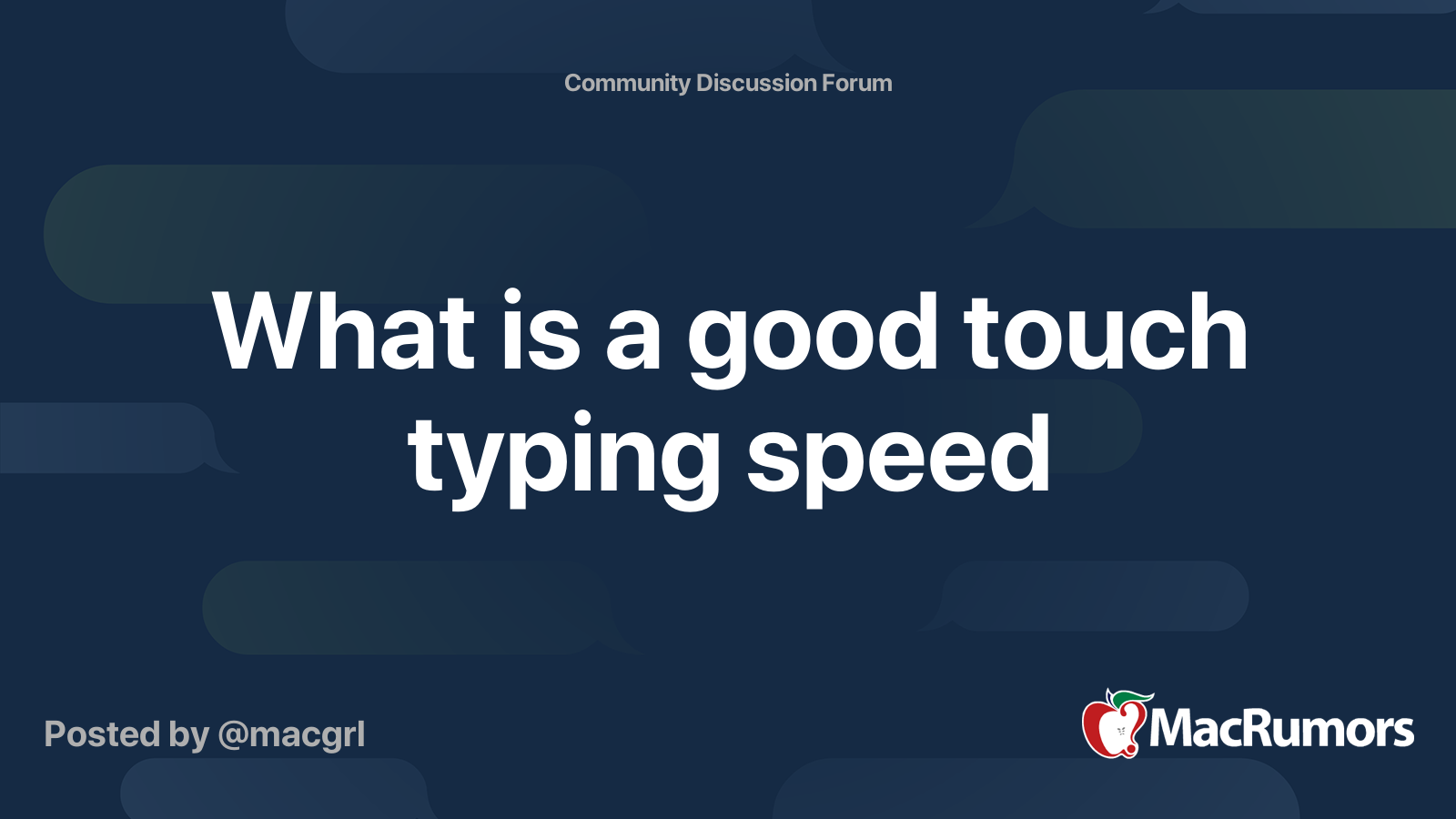 What Is A Good Touch Typing Speed MacRumors Forums