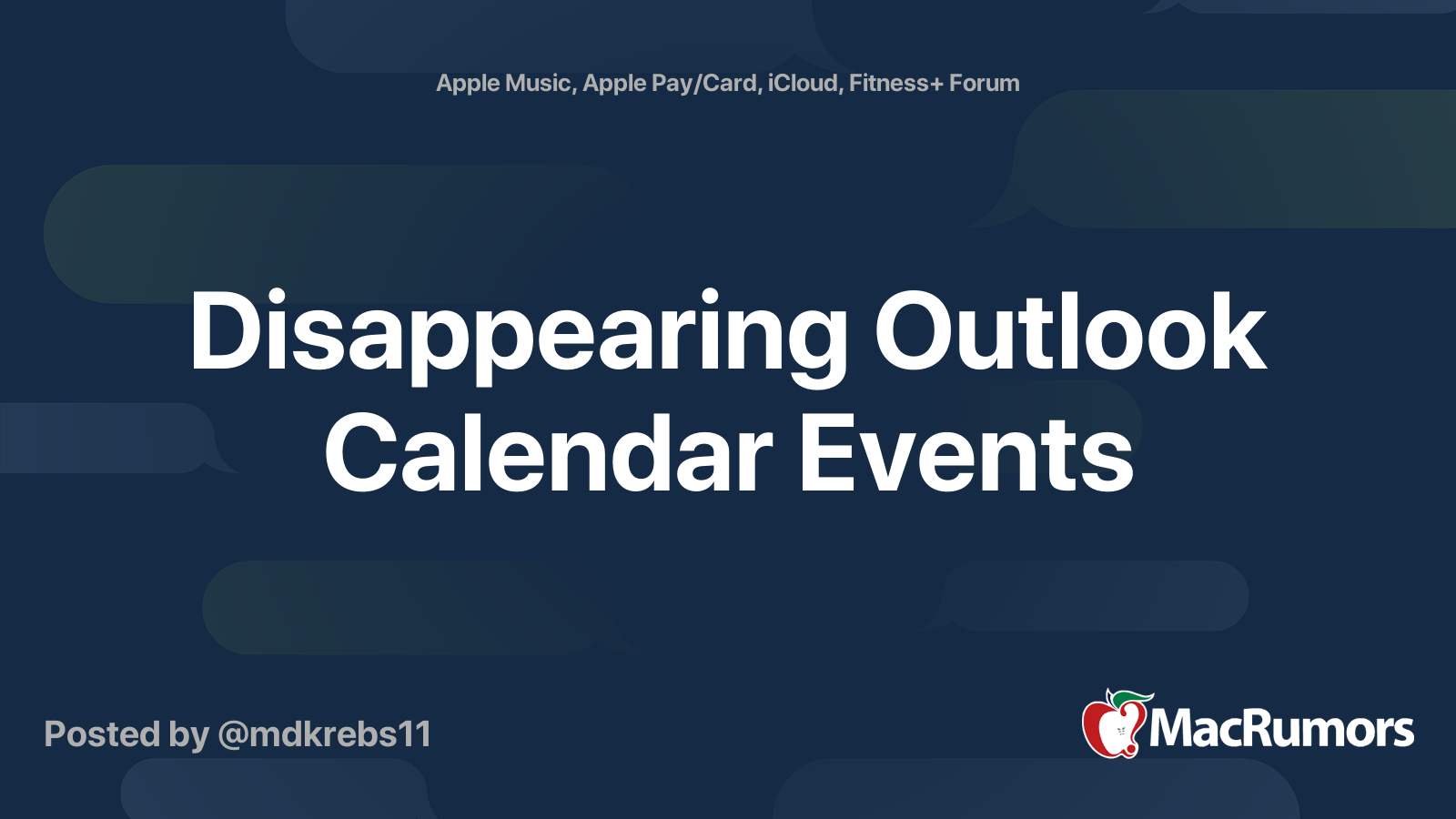 Disappearing Outlook Calendar Events MacRumors Forums