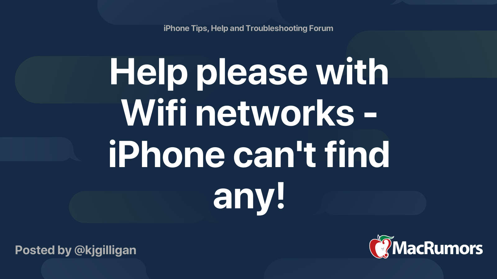 Help Please With Wifi Networks IPhone Can t Find Any MacRumors Forums