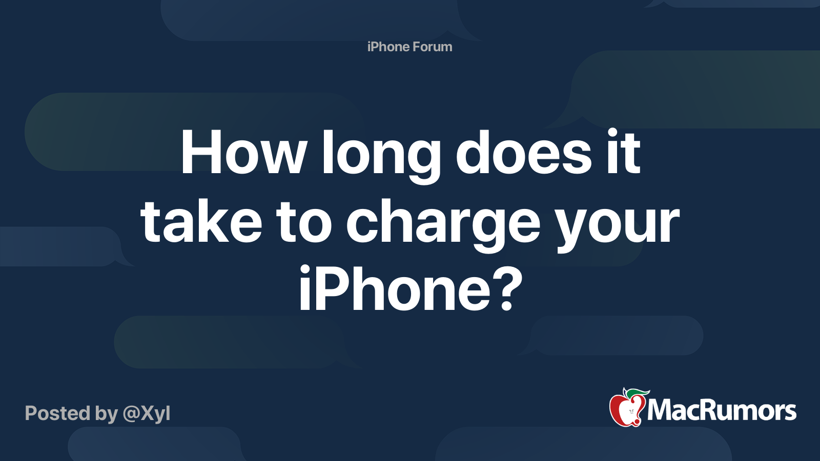 How long does it take to charge your iPhone? MacRumors Forums