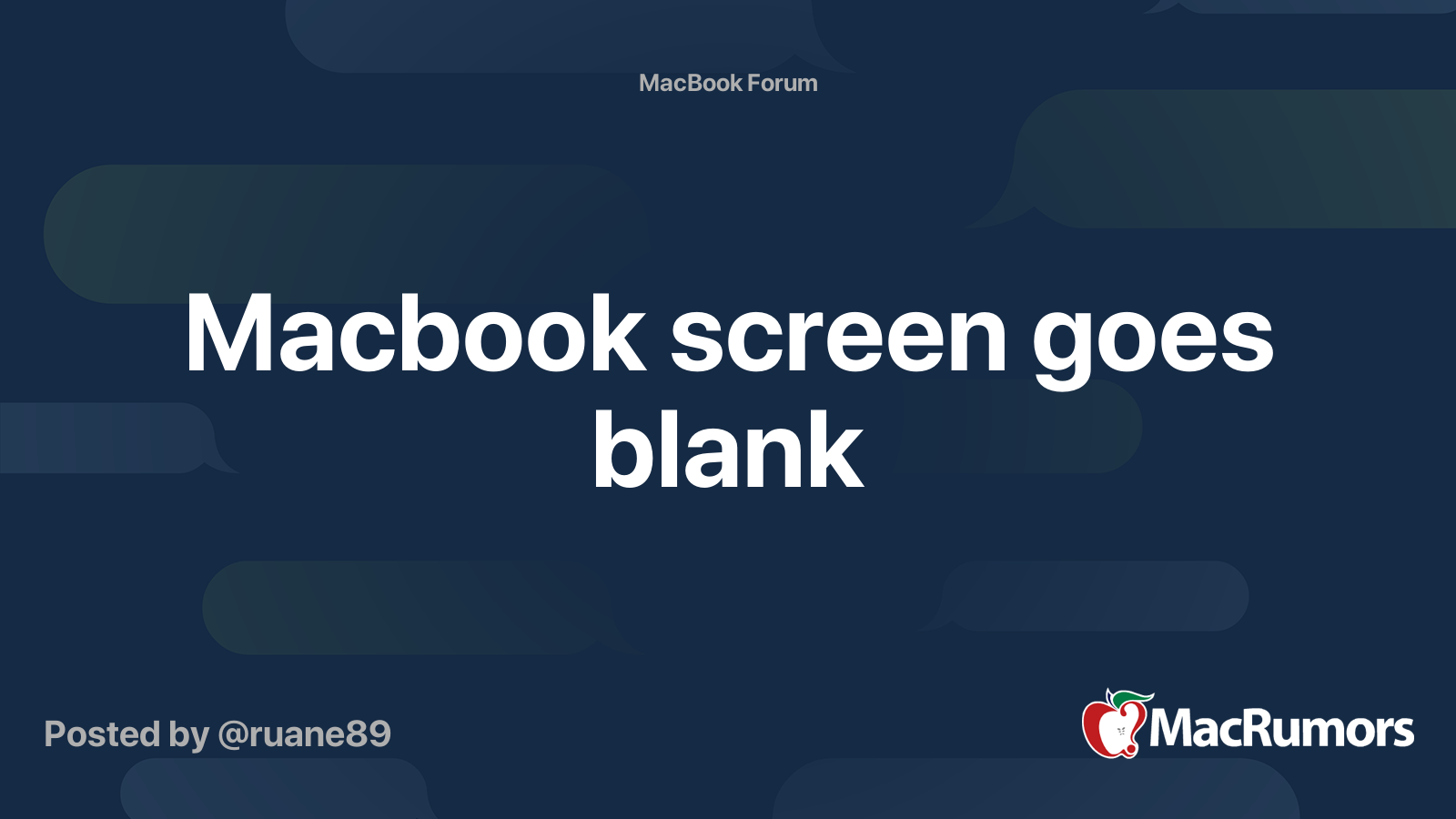 Macbook screen goes blank MacRumors Forums